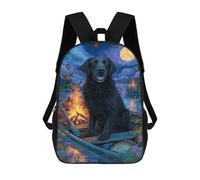 sinyumoney Nighttime River Adventure with Dog Mochila Escolar Infantil De 17 Pulgadas Con Estampado 3D De Películas De Anime Para Niños, Mochila De Viaje, Mochila Escolar Infantil