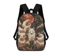 sinyumoney Nine-tailed Fox Animal Mochila Escolar Infantil Impresa En 3D 17inch Mochilas De Moda Para Niños De Primaria Y Secundaria