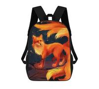 sinyumoney Nine-tailed Fox Digital Art Mochila Escolar Infantil De 17 Pulgadas, Impresa En 3D, Estilo Casual, Para Niños, Ideal Para Viajes, Como Mochila Escolar O Para Llevar Libros.