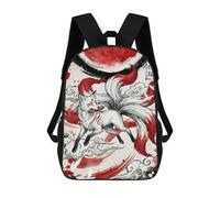 sinyumoney Nine-tailed Fox Digital Art Mochilas Infantiles Impresas En 3D Para Niños. Mochilas De Viaje De Moda Para Niños. Mochila Escolar Para Estudiantes De Primaria Y Secundaria.