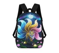 sinyumoney Nine-tailed Fox in Forest 17inch Mochilas Escolares Impresas En 3D, Mochilas Escolares De Moda Para Niños De Primaria Y Secundaria