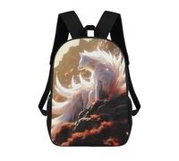 sinyumoney Nine-tailed Fox in Mountain Landscape Mochila Infantil De 17 Pulgadas, Mochila Escolar Con Estampado 3D De Dibujos Animados Para Niños Y Adolescentes.