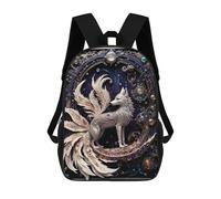 sinyumoney Nine Tailed Fox Mochila Escolar Impresa En 3D Para Niños Y Niñas, Mochila Escolar, Mochila De Viaje Para Niños 17inch