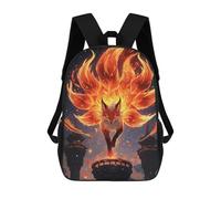 sinyumoney Nine-tailed Fox Spirit Mochila Escolar Infantil Impresa En 3D 17inch Mochilas De Moda Para Niños De Primaria Y Secundaria