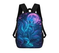 sinyumoney Nine-tailed Fox Under The Moonlight Mochila Escolar, Mochila Para Portátil, Mochila Para Adolescentes, Niñas, Niños, Mujeres Y Hombres 17inch