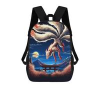 sinyumoney Nine Tailed Fox Vigil Mochila Escolar Infantil Impresa En 3D, Mochila Informal De Moda Para Niños, Mochila De Viaje De Alta Capacidad Para Libros Para Niños 17inch