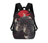 sinyumoney Nine-tailed Foxes Red Moon Mochilas Infantiles Mochila Escolar Impresa En 3D Para Niños Mochilas De Viaje Bolsas Para Libros Para Niños 17inch Mochila Escolar