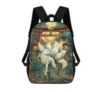 sinyumoney Nine Tails Under The Torii Sunset Mochila Infantil Para Niñas, Mochila Escolar 3D, Mochila Para Niños Pequeños, Mochila Informal De Día, Mochila Escolar De Moda 17inch