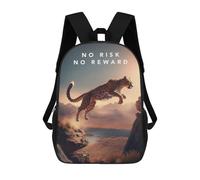sinyumoney No Risk No Reward Cheetah Mochila Escolar Resistente Al Agua, Mochila De Viaje, Bolsa Para Computadora Para Campus, Viajes Al Aire Libre, Deportes 17inch