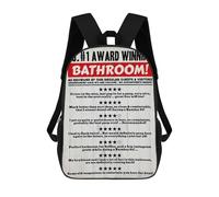 sinyumoney No1 Award Winning Bathroom Mochila Infantil Para Niñas, Mochila Escolar 3D, Mochila Para Niños Pequeños, Mochila Informal De Día, Mochila Escolar De Moda 17inch