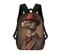 sinyumoney Noble Boss Suit Snake Mochila Escolar Impresa En 3D Mochilas Informales Para Niños Mochila Escolar Impresa En 3D Para Niños De Primaria Y Secundaria 17inch