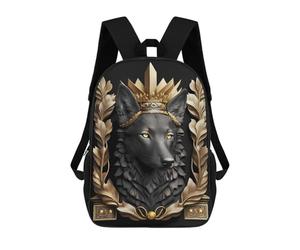 sinyumoney Noble King Wolf Mochila Escolar Ligera E Informal Para Adolescentes, Niños, Mujeres Y Hombres 17inch