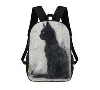 sinyumoney Noir Feline Grace Mochila Infantil Para Niñas Y Niños, Mochila De Día, Escuela Primaria, Perfecta Para La Vuelta Al Cole O Educación Física, Regalos Y Viajes 17inch