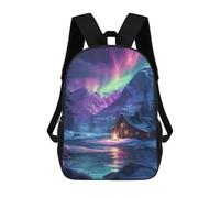 sinyumoney Northern Lights Cabin Reflections Mochila Escolar Informal Para El Día A Día, Para La Escuela, El Trabajo Y Los Viajes Para Hombres, Mujeres Y Adolescentes. 17inch
