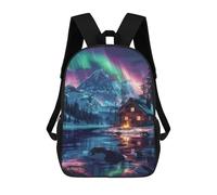 sinyumoney Northern Lights Cabin Retreat Mochila Escolar Resistente Al Agua, Mochila Escolar De Negocios Para Hombres/mujeres 17inch