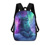 sinyumoney Northern Lights Cat Mochila Escolar Infantil, Mochilas Impresas En 3D, Mochilas Escolares De Moda Para Niños De Primaria Y Secundaria 17inch