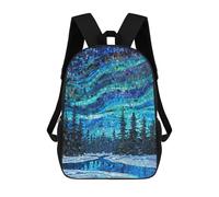 sinyumoney Northern Lights Mosaic Mochila Escolar Mochilas Escolares Para Niñas Y Niños Mochila Con Bolsillo Mochila Escolar De Moda Mochila Infantil 17inch