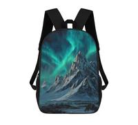 sinyumoney Northern Lights Mountain Landscape Mochila Escolar Infantil De 17 Pulgadas Con Estampado 3D De Películas De Anime Para Niños, Mochila De Viaje, Mochila Escolar Infantil