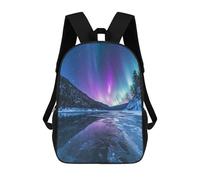 sinyumoney Northern Lights Reflecting on Frozen Lake Mochilas Escolares Para Ordenador, Ideales Para El Colegio/trabajo/viajes, Acampadas, Aventuras Al Aire Libre Y Viajes Diarios 17inch