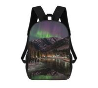 sinyumoney Northern Lights Reflection in Lake Mochila Escolar Impresa En 3D 17inch Mochila Escolar Infantil Mochilas De Viaje Mochila Informal De Moda Para Niños Y Estudiantes