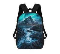 sinyumoney Northern Lights Seascape Mochila Escolar Infantil De 17 Pulgadas Con Estampado 3D De Películas De Anime Para Niños, Mochila De Viaje, Mochila Escolar Infantil