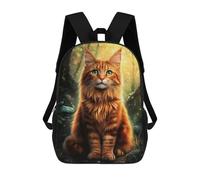 sinyumoney Norwegian Forest Cat in Forest 17inch Mochilas Escolares Impresas En 3D, Mochilas Escolares De Moda Para Niños De Primaria Y Secundaria