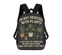 sinyumoney Not Obsessed With Plants Graphic Mochila Escolar Resistente Al Agua, Mochila Escolar De Negocios Para Niñas, Niños Y Adolescentes 17inch