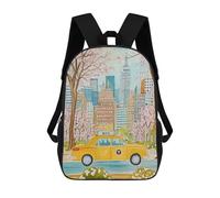 sinyumoney NYC New York Taxi Watercolor Mochilas Escolares, Mochilas Para Portátil, Mochilas Para Camping, Aventuras Al Aire Libre Y Viajes Diarios 17inch