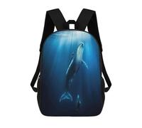 sinyumoney Ocean Humpback Whale Mochila Escolar Infantil Impresa En 3D 17inch Mochilas Escolares Para Niños, Estilo Casual Y Moderno, Mochilas De Viaje De Alta Capacidad