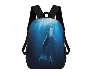 sinyumoney Ocean Humpback Whale Mochila Escolar Infantil Impresa En 3D 17inch Mochilas Escolares Para Niños, Estilo Casual Y Moderno, Mochilas De Viaje De Alta Capacidad