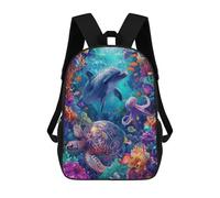 sinyumoney Ocean Life Adventure Mochila Escolar Ligera Mochila Escolar De Día Mochila Para Libros Para La Universidad Para Acampar Aventuras Al Aire Libre Y Viajes Diarios 17inch