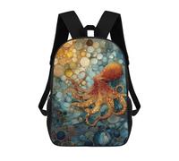 sinyumoney Ocean Life Artistic Octopus Mochila Escolar De Moda, Mochila Para Material Escolar, Mochila Impermeable Informal Para Acampar, Aventuras Al Aire Libre Y Viajes Diarios 17inch