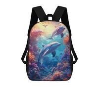 sinyumoney Ocean Life Dolphins & Coral Reef Mochila De Viaje Resistente Al Agua, Bolsa Para Computadora Para Adolescentes, Niñas, Niños, Mujeres Y Hombres 17inch