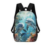 sinyumoney Ocean Life Dolphins Swimming Mochila Mochila Informal Para El Día A Día, Para La Escuela, El Trabajo Y Los Viajes Para Hombres, Mujeres Y Adolescentes 17inch