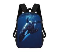 sinyumoney Ocean Orca Whale Killer Mochila Infantil, Mochila Escolar Para Niños Y Adolescentes, Mochila De Viaje, Mochila Escolar, Mochila Para Libros 17inch
