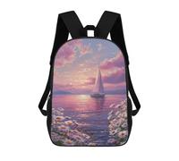 sinyumoney Ocean Serenity with Sailboat Mochila Escolar Resistente Al Agua, Mochila De Viaje, Bolsa Para Computadora - Perfecta Para Viajes, Trabajo Y Uso Diario 17inch