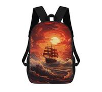 sinyumoney Ocean Storm Adventure -3 Mochilas De 17 Pulgadas Para Niños, Mochilas Escolares Impresas En 3D Para Estudiantes De Primaria Y Secundaria, Para Niños Y Niñas.
