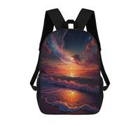 sinyumoney Ocean Sunset Serenity Mochilas Escolares Mochila Escolar Ligera Mochila De Día Mochila Escolar Para La Universidad Para Niños/Niñas/Adolescentes 17inch