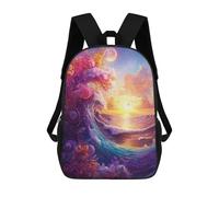 sinyumoney Ocean Sunset Wave Art Mochila Escolar Infantil De 17 Pulgadas Con Estampado 3D De Películas De Anime Para Niños, Mochila De Viaje, Mochila Escolar Infantil