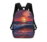 sinyumoney Ocean Sunset Waves Mochila Escolar Infantil Impresa En 3D 17inch Mochilas De Moda Para Niños De Primaria Y Secundaria