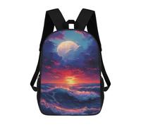sinyumoney Ocean Sunset with Full Moon Mochila De Viaje Para La Universidad, Mochilas Para Adolescentes, Chicas, Chicos, Mujeres Y Hombres 17inch