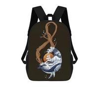 sinyumoney Ocean Symphony Treble Clef Brown Mochilas Para Niños Mochila Escolar Mochila Escolar Impresa En 3D Para Niños Estudiantes De Primaria Y Secundaria 17inch