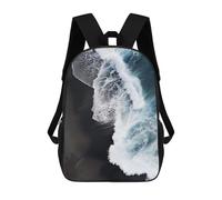 sinyumoney Ocean Wave Crashing on Black Sand Mochila Escolar/de Negocios, Resistente, Para Portátil, Para La Escuela/trabajo/viajes 17inch