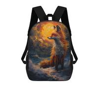 sinyumoney Ocean Wave Fox Mochila Escolar, Mochila De Viaje, Mochila Universitaria Para Niños/niñas/adolescentes 17inch