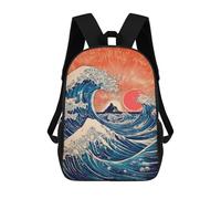sinyumoney Ocean Wave Sunset Art Print-1 Mochila Escolar Ligera Para Aeropuerto, Estudiantes Universitarios, Mochila Para Niños/niñas/adolescentes 17inch