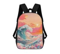 sinyumoney Ocean Wave Sunset Art Print-2 Mochila Escolar De Moda, Mochila Para Material Escolar, Mochila Impermeable Informal Para Hombres/mujeres 17inch