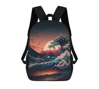 sinyumoney Ocean Wave Sunset Mochilas Infantiles Impresas En 3D, Mochilas De Moda Informales, Mochilas De Viaje Bonitas, Mochilas Informales Para Exteriores Para Niños Y Niñas 17inch
