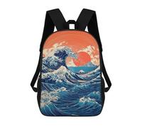 sinyumoney Ocean Wave Sunset Poster Mochila Escolar, Mochila De Negocios, Mochila Impermeable Para Libros, Para Acampar, Aventuras Al Aire Libre Y Viajes Diarios 17inch