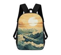 sinyumoney Ocean Waves at Sunset Mochila Escolar Infantil Impresa En 3D Para Niños, Mochilas De Viaje De Alta Capacidad, Bolsas Para Libros, Mochila Escolar Infantil 17inch