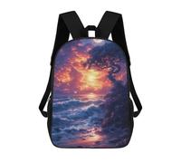 sinyumoney Ocean Waves at Sunset Mochilas Impresas En 3D Para Niños 17inch Mochilas De Moda Informales Para El Día A Día, Bolsas De Viaje, Mochilas Informales Para Exteriores Para Niños Y Niñas